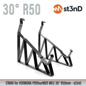 st3nD 3D printed stand for Vermona PERfourMER MkII, 30 degree, raised by 50 mm, alternate product photo (synth)