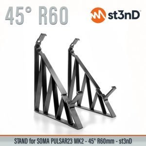 st3nD 3D printed stand for Soma PULSAR-23, 45 degree, raised by 60 mm, alternate product photo (SOMA Synths)