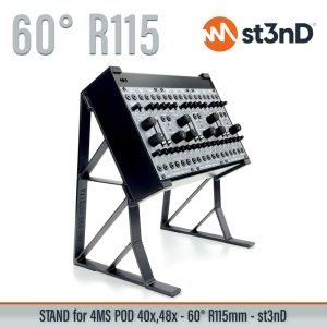 st3nD 3D printed stand for 4MS POD 40X / 48x, 60 degree, raised by 115 mm (modular synth)