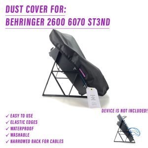 st3nD dust cover for Behringer 2600, on the st3nD Rackie 60 degree70 degree Dual Stand, alternate product photo (synth)