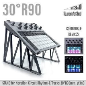 st3nD 3D printed stand for Novation Circuit Rhythm & Tracks, 30 degree, raised by 90 mm (desktop synth)
