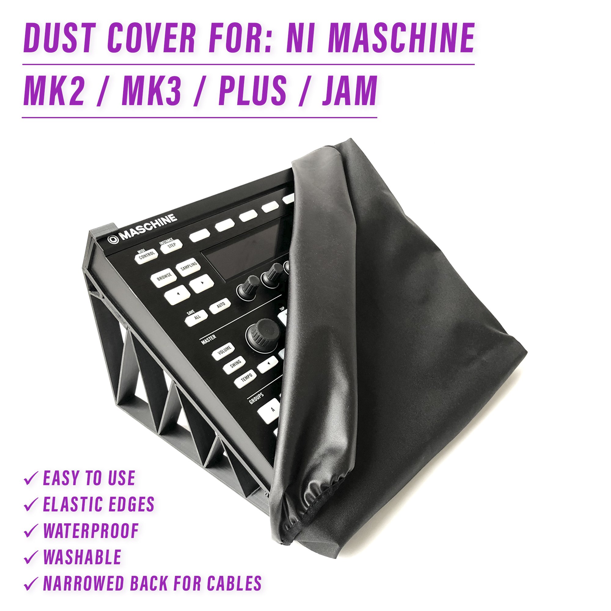 dust cover dustcover dustcoverpro elastic Maschine Mk2 Mk3 native instruments NI Maschine Plus synth synth protection water resistant waterproof maschine jam