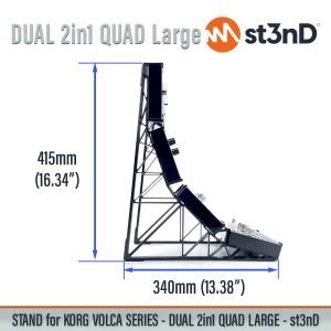 With dimensions of the st3nD Dual Quad Stand for KORG Volca Series, Large