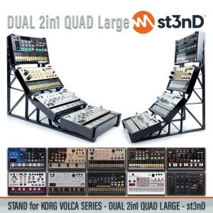 st3nD Dual Quad Stand for KORG Volca Series, Large (synth)