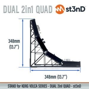 With dimensions of the st3nD Dual Quad Stand for KORG Volca Series