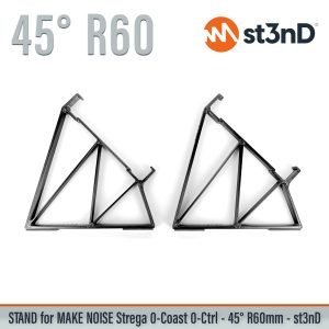 Close-up of the legs of the st3nD 3D printed stand for Make Noise 0-coast / 0-ctrl / Strega, 45 degree, raised by 60 mm