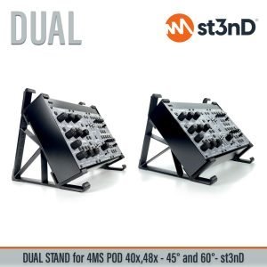 st3nD dual 3D printed stand for 4MS POD 40X / 48x, 45 degree and 60 degree (eurorack synth)