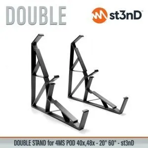 st3nD double 3D printed stand for 4MS POD 40X / 48X (20 degree and 60 degree), alternate product photo (eurorack)