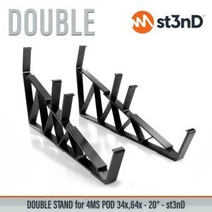st3nD double 3D printed stand for 4MS POD 34X / 64x, 20 degree, alternate product photo (eurorack)
