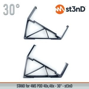 st3nD 3D printed stand for 4MS POD 40X / 48x, 30 degree, alternate product photo (eurorack synth)