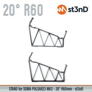 st3nD 3D printed stand for Soma PULSAR-23, 20 degree, raised by 60 mm, alternate product photo (drum module)