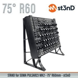 st3nD 3D printed stand for Soma PULSAR-23, 75 degree, raised by 60 mm (eurorack)