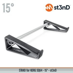 st3nD 3D printed stand for KORG SQ64, 15 degree, open style, alternate product photo (sequencer)