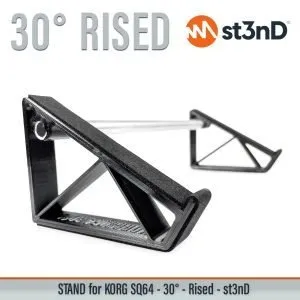 st3nD 3D printed stand for KORG SQ64, 30 degree, open style, alternate product photo (sequencer)