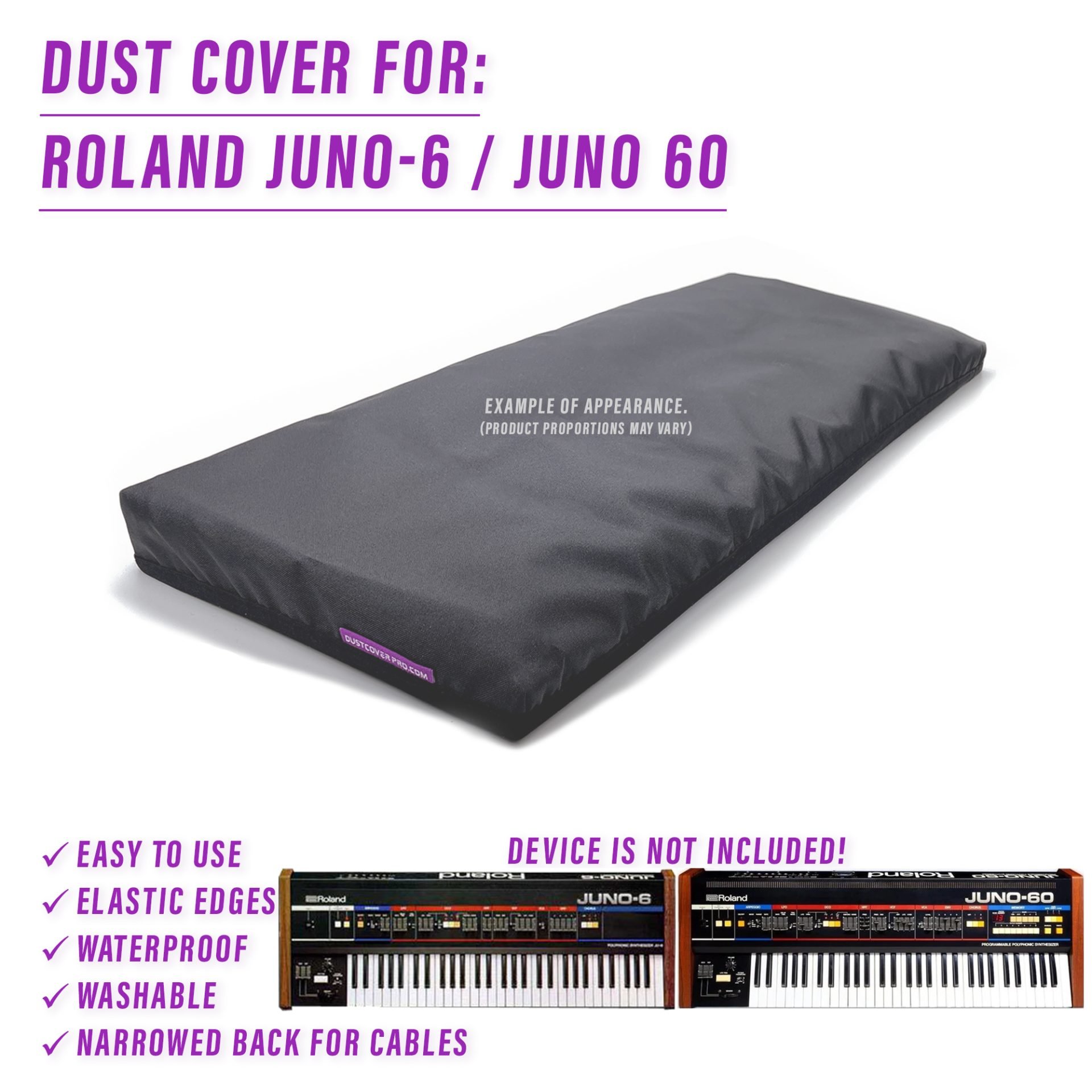 dust cover dustcover dustcoverpro elastic Juno 60 roland ROLAND Juno-60 synth synth protection water resistant waterproof juno 6 roland juno-6
