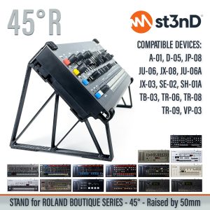 st3nD 3D printed stand for Roland Boutique Series, 45 degree, raised by 50 mm (home studio)