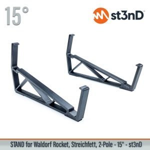 st3nD 3D printed stand for Waldorf Rocket / Streichfett / 2-pole, 15 degree, alternate product photo (3d printed synth)