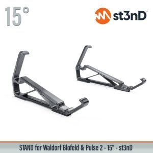 st3nD 3D printed stand for Waldorf Blofeld / Pulse 2, 15 degree, alternate product photo (desktop synth)