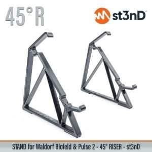 st3nD 3D printed stand for Waldorf Blofeld / Pulse 2, 45 degree, raised, alternate product photo (standalone synth)