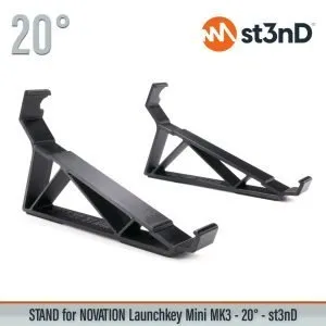 st3nD 3D printed stand for Novation Launchkey Mini MK3, 20 degree, alternate product photo (studio gear)