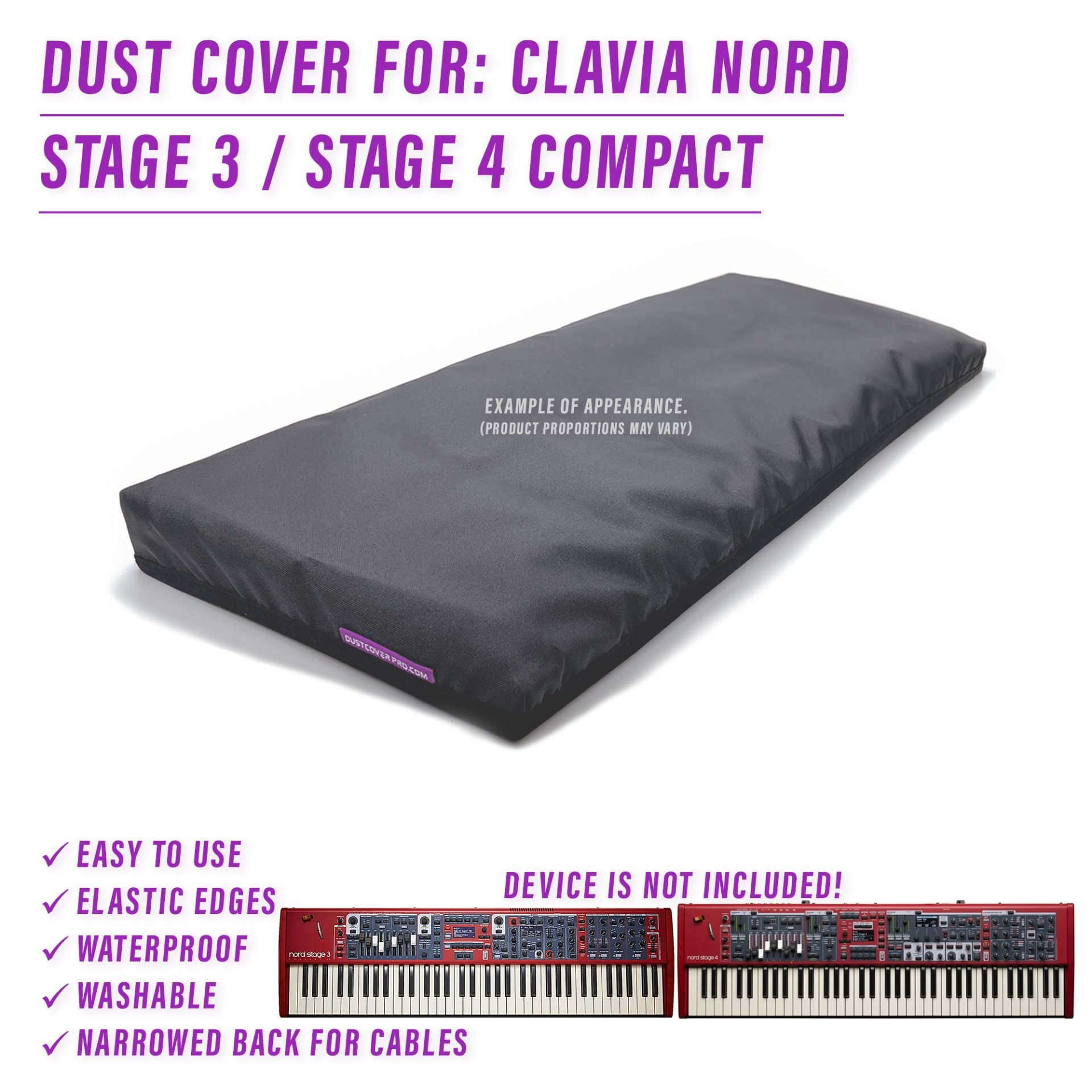 clavia CLAVIA Nord Stage 4 dust cover dustcover dustcoverpro elastic Nord Stage 4 Compact synth synth protection water resistant waterproof stage 3 compact