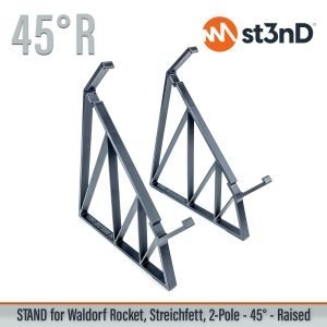 Close-up of the legs of the st3nD 3D printed stand for Waldorf Rocket / Streichfett / 2-pole, 45 degree, raised