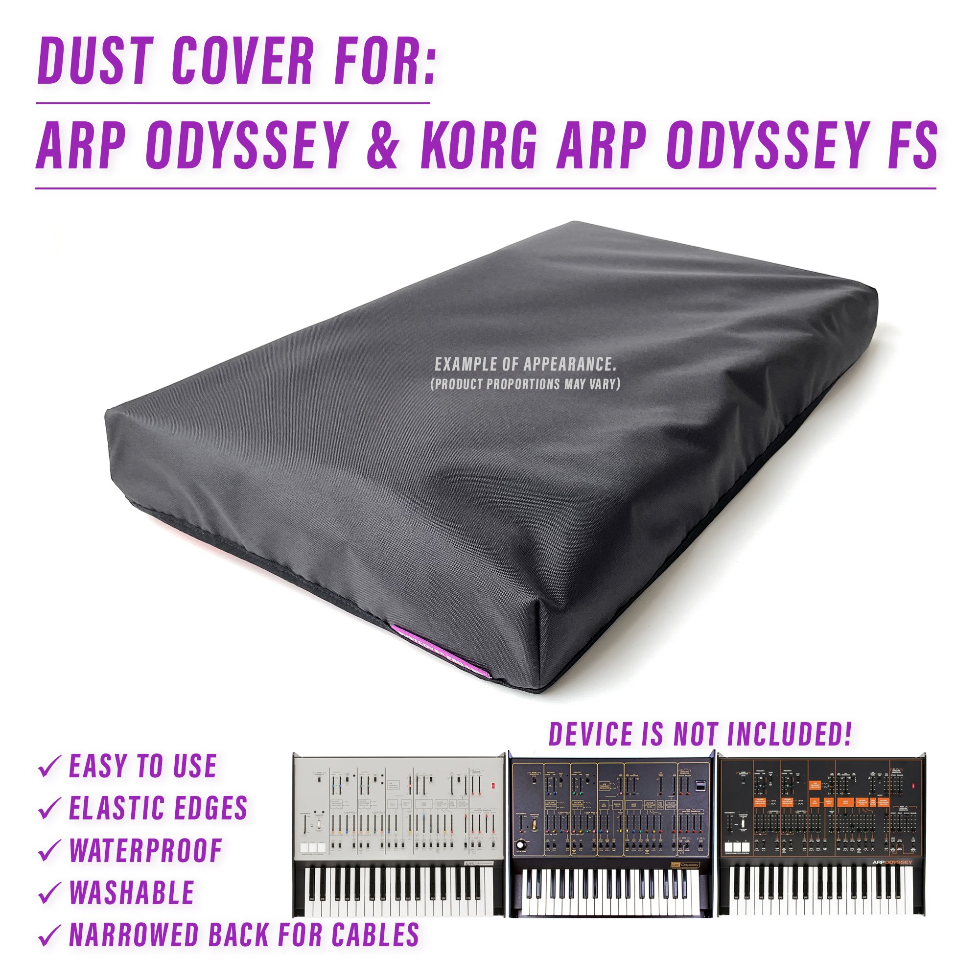 ARP Odyssey dust cover dustcover dustcoverpro elastic ODYSSEY synth synth protection water resistant waterproof Korg ARP Odyssey Korg ARP Odyssey FS ARP KORG Korg Odyssey Full Size Odyssey FS