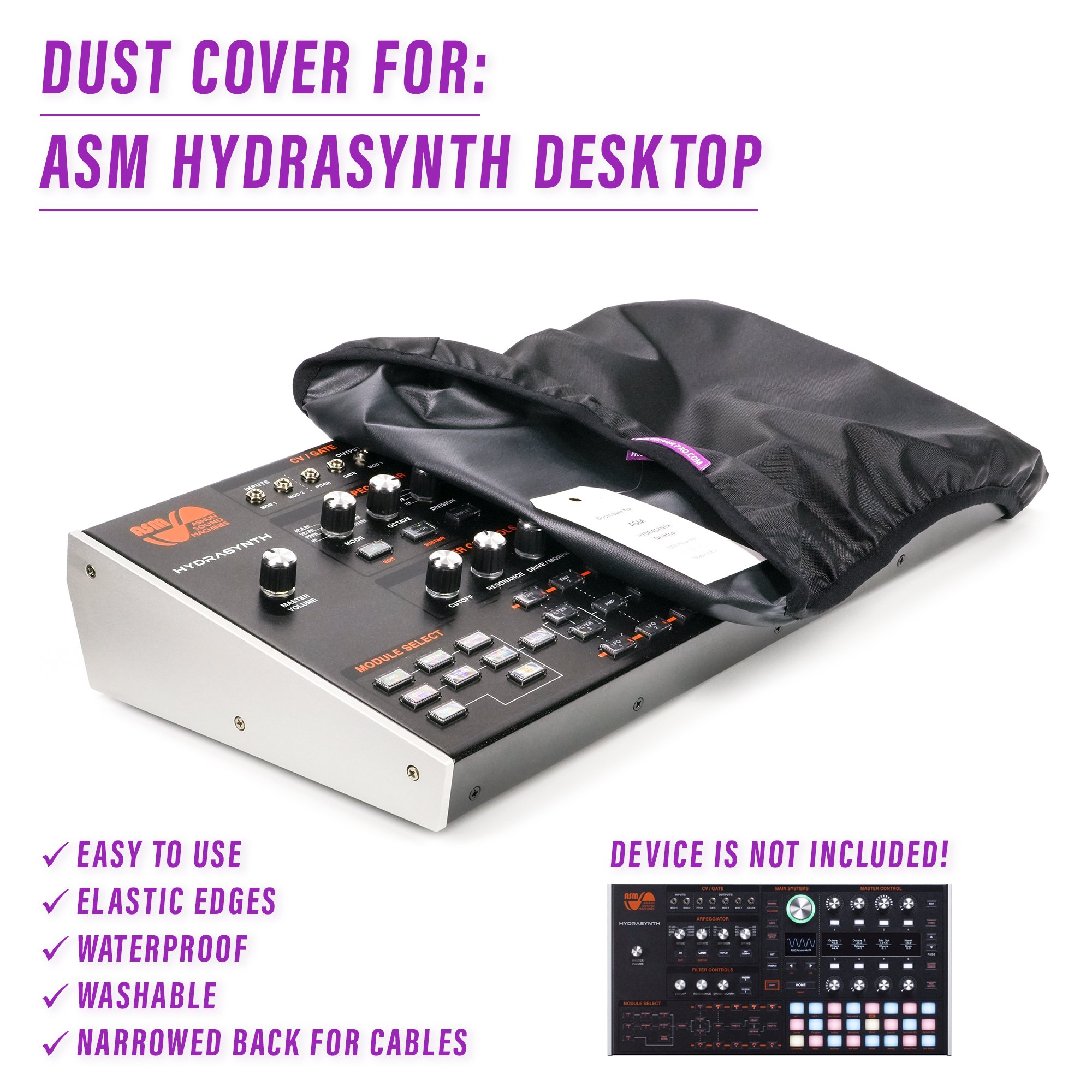 ASM asm hydrasynth dust cover dustcover dustcoverpro elastic Hydrasynth Desktop synth synth protection water resistant waterproo
