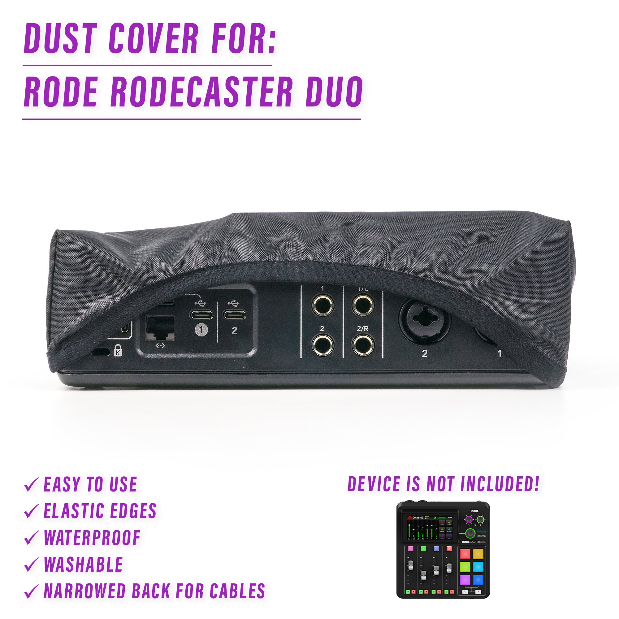 dust cover dustcover dustcoverpro elastic RODE RODE Rodecaster Duo Rodecaster Duo synth synth protection water resistant waterproof