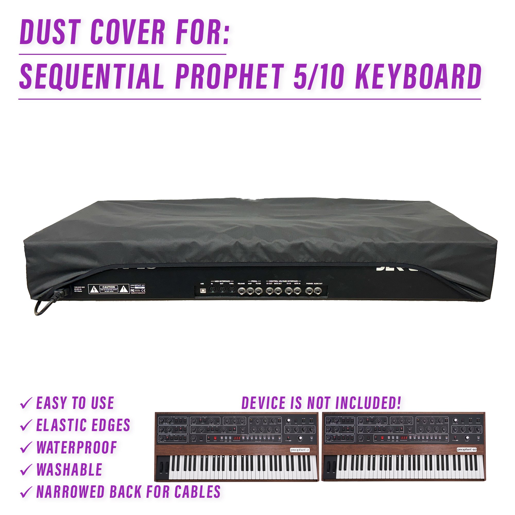 DSI Prophet Keyboard dust cover dustcover dustcoverpro elastic Prophet 10 Keyboard SEQUENTIAL Prophet 5 synth synth protection water resistant waterproof