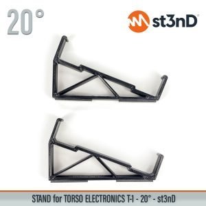 Close-up of the legs of the st3nD 3D printed stand for Torso Electronics T-1, 20 degree