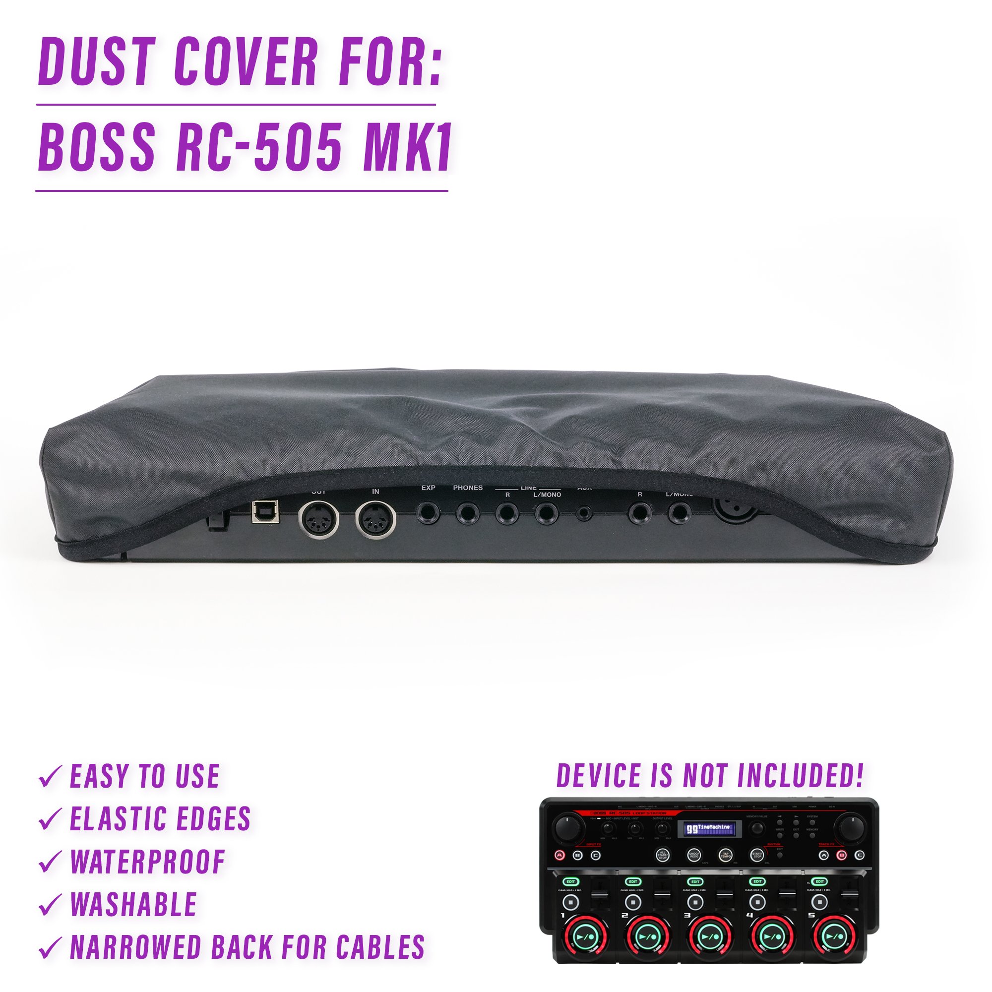 boss guitar pedal boss pedal boss rc 505 mk1 dust cover dustcover dustcoverpro elastic rc 505 mk1 synth synth protection water resistant waterproof