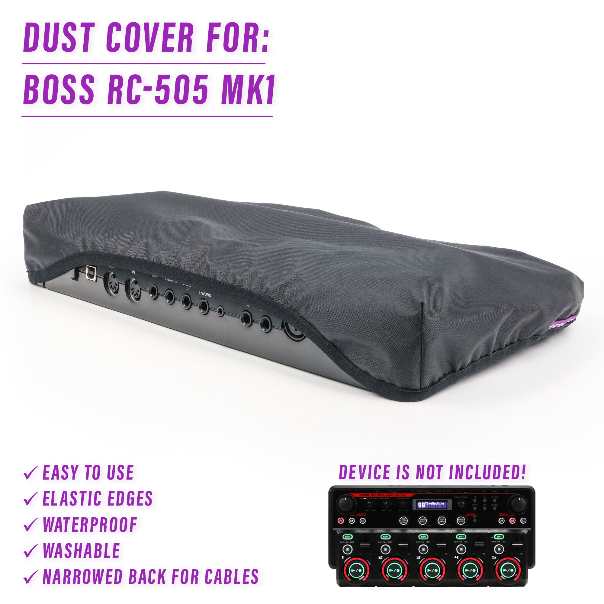 boss guitar pedal boss pedal boss rc 505 mk1 dust cover dustcover dustcoverpro elastic rc 505 mk1 synth synth protection water resistant waterproof