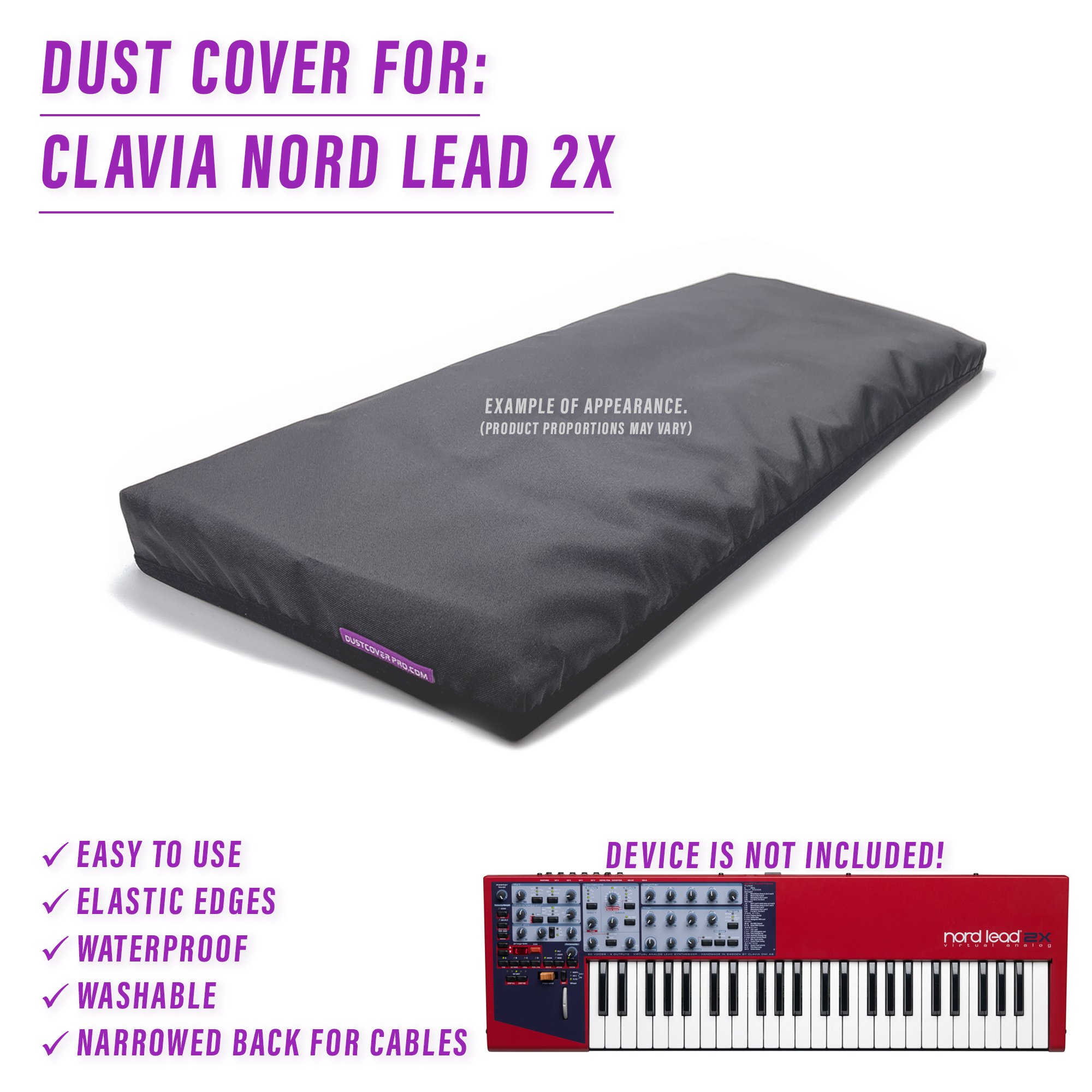 clavia clavia nord lead 2x dust cover dustcover dustcoverpro elastic nord lead 2x nord lead cover synth synth protection water resistant waterproof