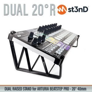 st3nD dual 3D printed stand for Arturia Beatstep Pro, raised by 40 mm, 20 degree&60 degree