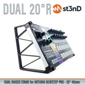st3nD dual 3D printed stand for Arturia Beatstep Pro, raised by 40 mm, 20 degree&60 degree, alternate product photo
