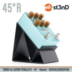 st3nD 3D printed stand for Guitar Pedals FX, 45 degree, raised, 45d140l92w20f40r (synth)