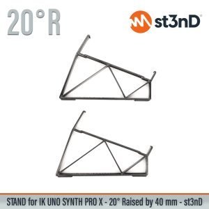 Close-up of the legs of the st3nD 3D printed stand for IK Multimedia UNO Synth PRO X, 20 degree, raised by 40 mm