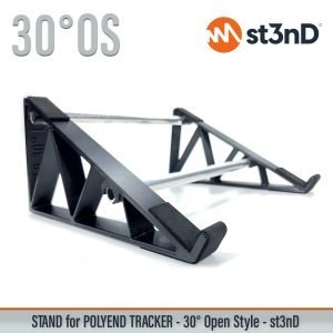 st3nD 3D printed stand for Polyend Tracker, 30 degree, open style, alternate product photo (studio gear)