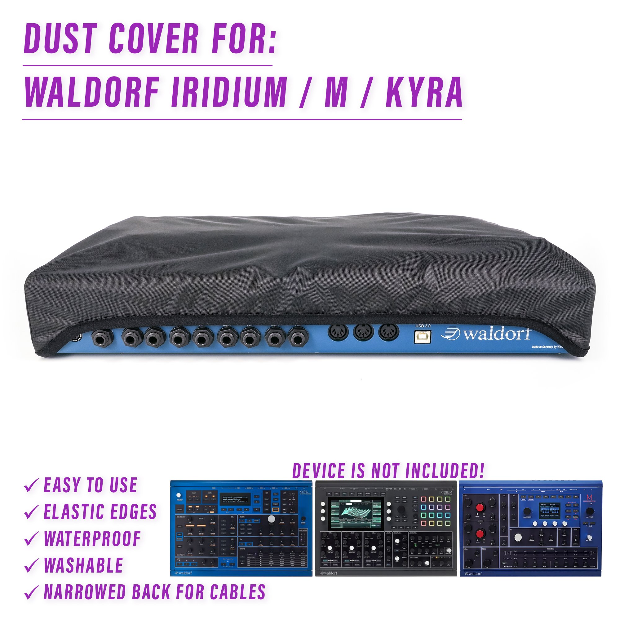 dust cover dustcover dustcoverpro elastic Iridium Kyra M synth synth protection waldorf WALDORF Iridium WALDORF kyra water resistant waterproof waldorf m