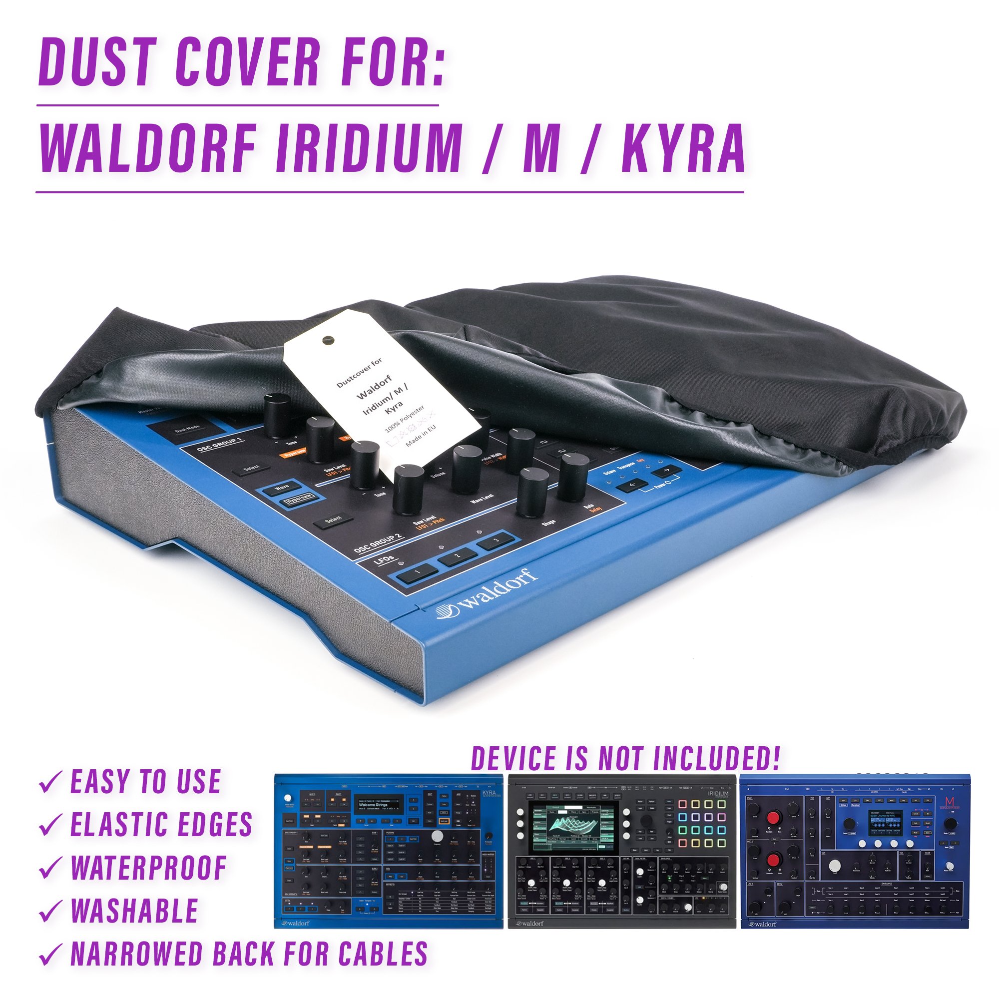 dust cover dustcover dustcoverpro elastic Iridium Kyra M synth synth protection waldorf WALDORF Iridium WALDORF kyra water resistant waterproof waldorf m