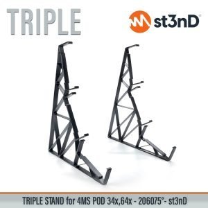 st3nD triple 3D printed stand for 4MS Pod 34X / 64X (20 degree and 60 degree and 75 degree) (eurorack)
