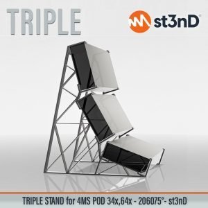 st3nD triple 3D printed stand for 4MS Pod 34X / 64X (20 degree and 60 degree and 75 degree), alternate product photo