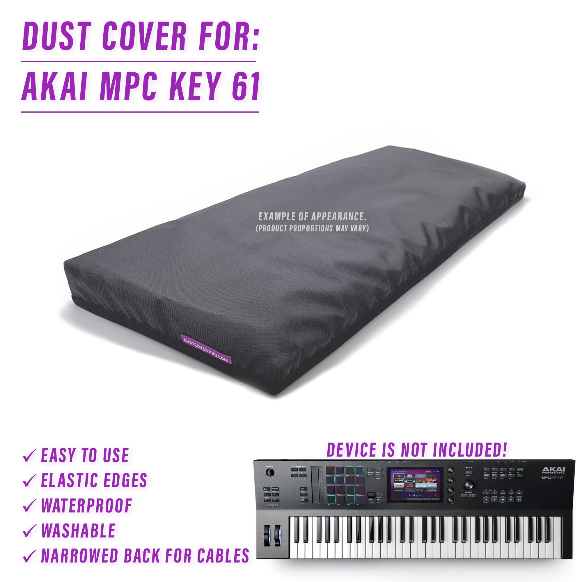 akai , akai mpc key 61, dcp, dustcoverpro, dust cover