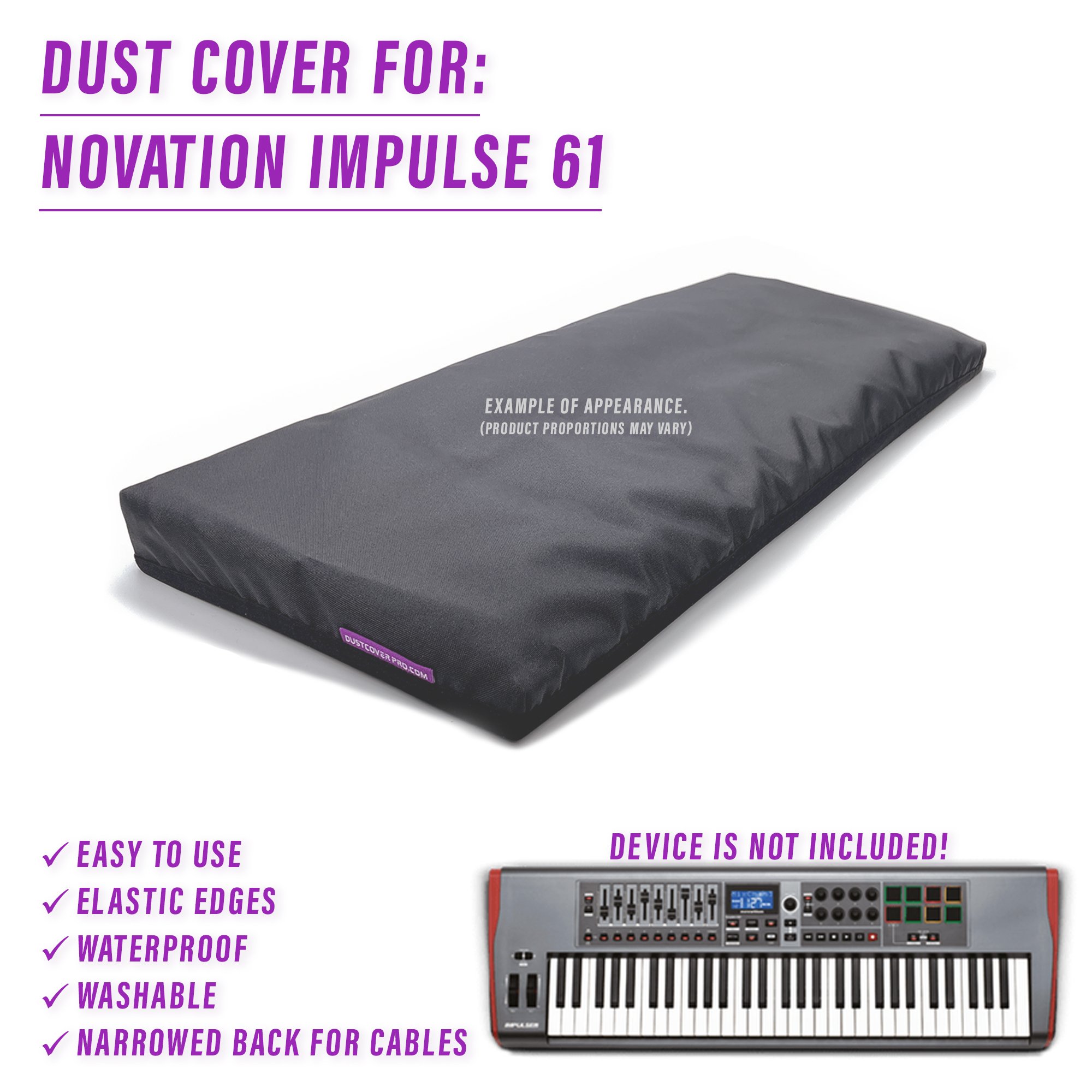 novation impulse 61, impulse 61, dust cover, dustcoverpro, dcp