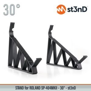 Close-up of the legs of the st3nD 3D printed stand for Roland SP-404MKII, 30 degree