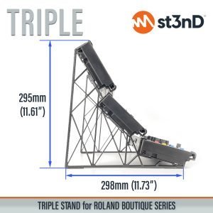 With dimensions of the st3nD triple 3D printed stand for Roland Boutique Series