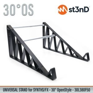 st3nD universal 3D printed stand for Synths / Controllers / FX, 30 degree, open style, 30L380F50 (synth accessory)