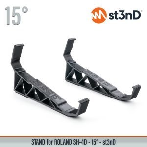 Close-up of the legs of the st3nD 3D printed stand for Roland SH-4D, 15 degree