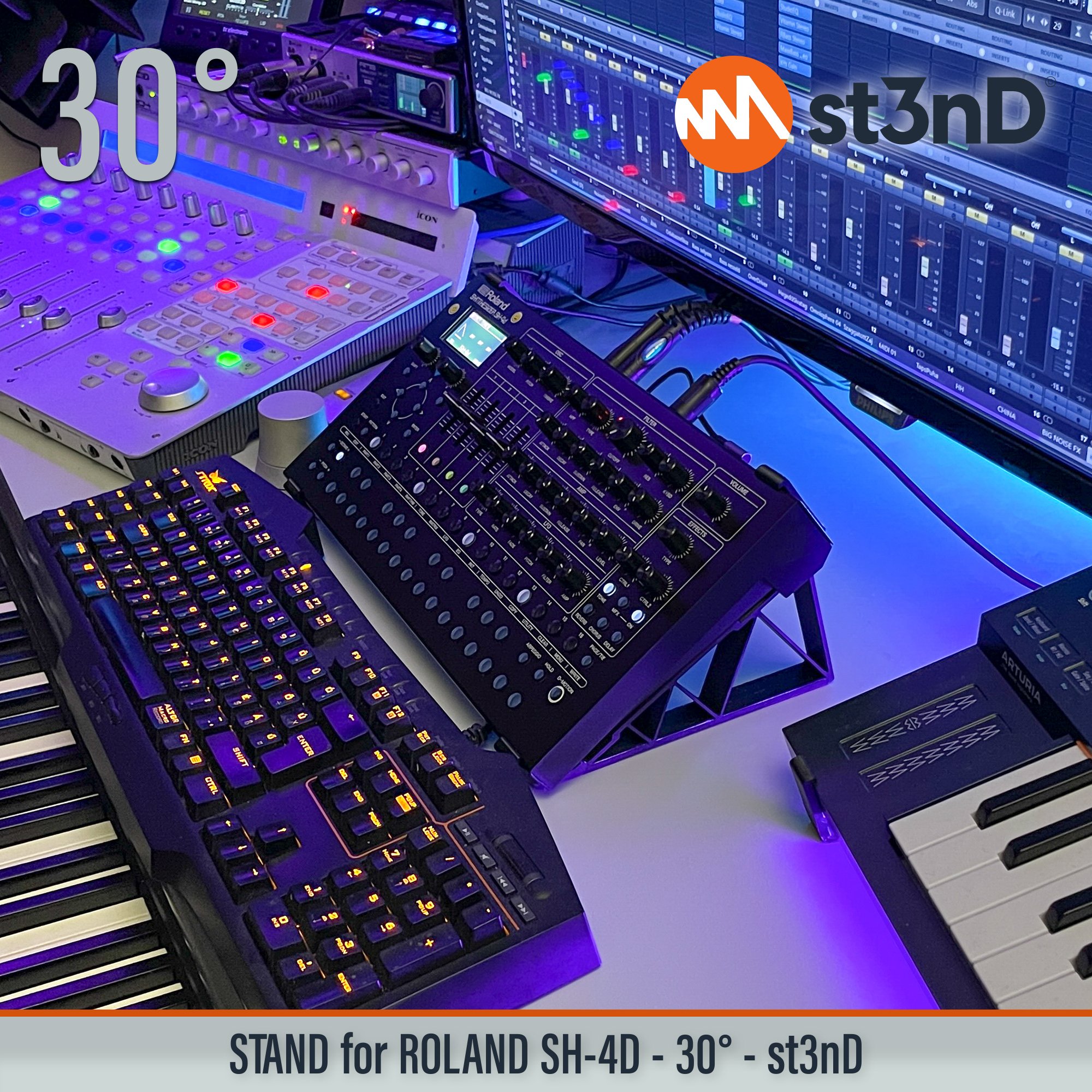 desktop stand desktop synth music production roland roland sh4d sequencer SH-4D st3nD stand strong studio gear sturdy